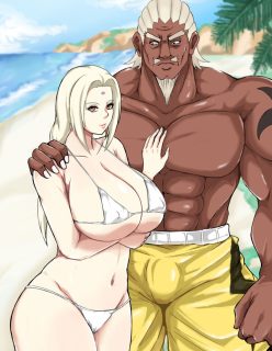 Tsunade & Raikage at the Beach- (Naruto)- [Nekuraneko]
